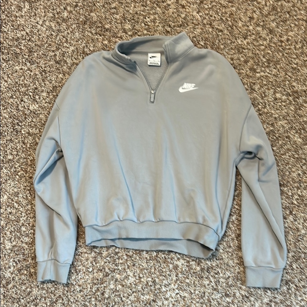 Nike Light Gray Quarter-Zip Pullover